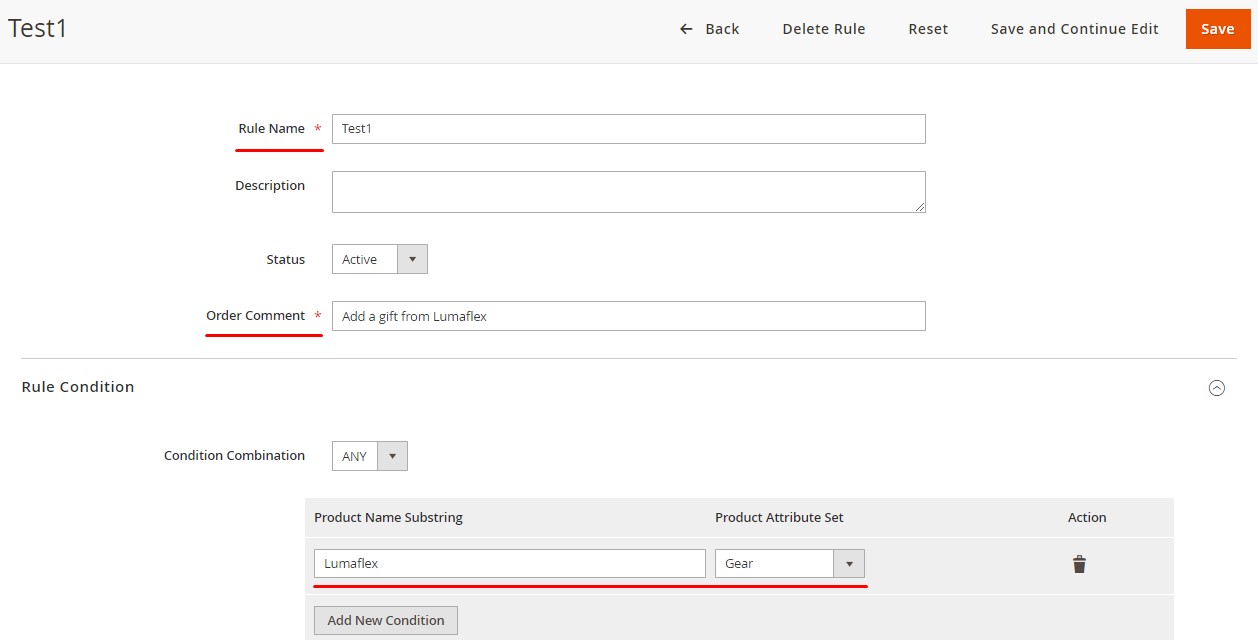 add order comments configuration